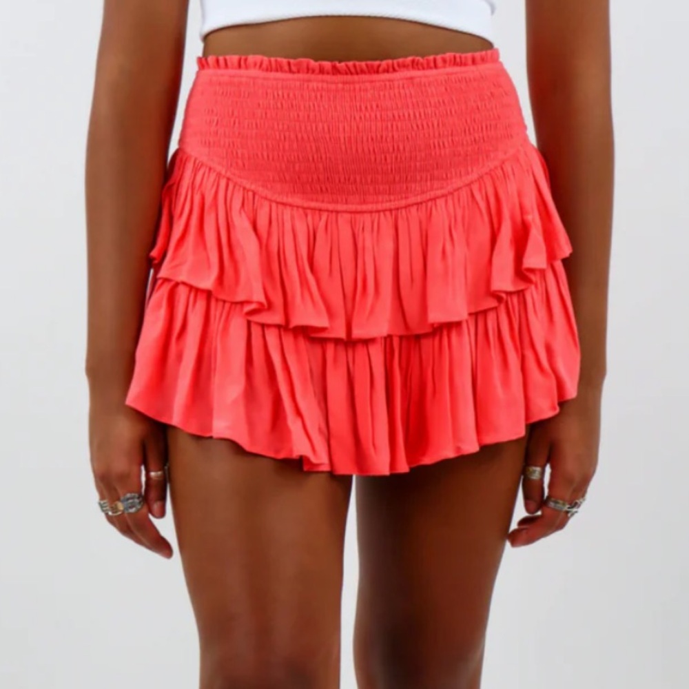Rock N Rags Sunshine Daydream Skirt (Small) Coral